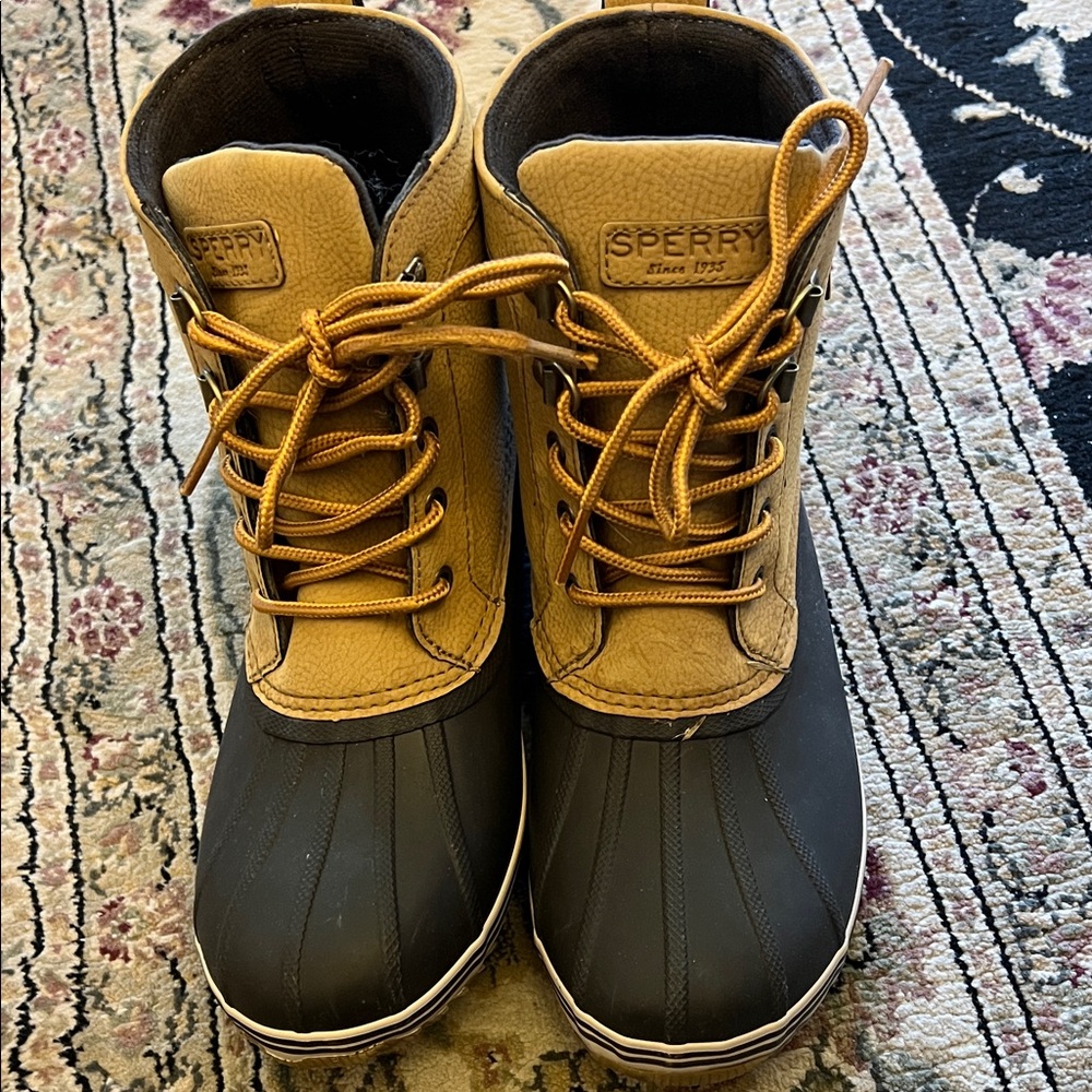 Sperry Kids Brown and Black Rain Duck Boots Sz 5